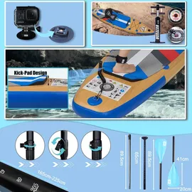 Liszton GmbH SUP Board Stand Up Paddling Board 330 x 76 x 15 cm blau