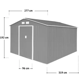 HATTORO Metallgerätehaus 3,09 x 2,67 m hellgrau