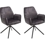 MCA Furniture Esszimmerstuhl »Ottawa mit Armlehne«, (Set), 2 St., Vintage, Veloursoptik mit Keder, Stuhl belastbar bis 120 Kg
