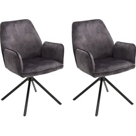 MCA Furniture Esszimmerstuhl »Ottawa mit Armlehne«, (Set), 2 St., Vintage Veloursoptik mit Keder, Stuhl belastbar bis 120 Kg