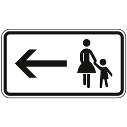 Verkehrszeichen Fußgänger Gehweg gegenüber benutzen