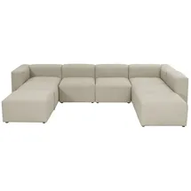 58 aufm Kessel Wohnlandschaft Flachgewebe 3-Sitzer Creme