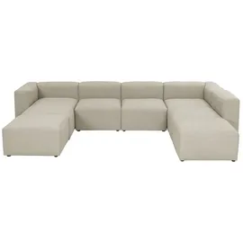 58 aufm Kessel Wohnlandschaft Flachgewebe 3-Sitzer Creme