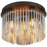 meineWunschleuchte Ausgefallene LED Deckenlampe mit Rauchglas Lampenschirm Ø32cm, Wohnzimmer & Flur
