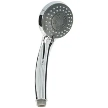 tecuro Komfort-Handbrause Ø 70 mm, mit 3-Funktionen und Antikalknoppen, verchromt