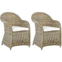 Beliani Gartensessel 2er Set Auflagen Susua