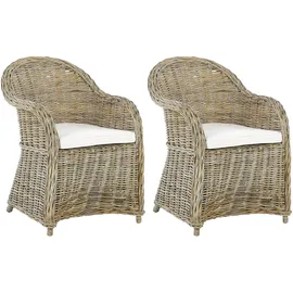 Beliani Gartensessel 2er Set Auflagen Susua