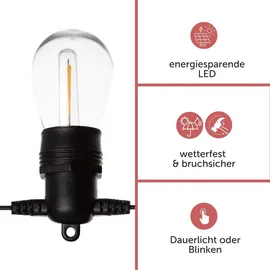 VELLEMAN Solar LED Lichterkette 15 m Schwarz