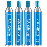 Homewit Wassersprudler CZHE60, (Für bis zu 60 L Getränke, 4-tlg., 4 Stück CO2 Zylinder Kohlendioxid Zylinder 425g), Erstbefüllt in Deutschland