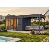 BERTILO Cubus 3 Gartenhaus 5,59 x 2,40 m Anthrazitgrau