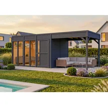 BERTILO Cubus 3 Gartenhaus 5,59 x 2,40 m Anthrazitgrau