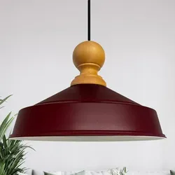 Bamyum aus Holz Hängend Kastanienbraun Hängelampe
