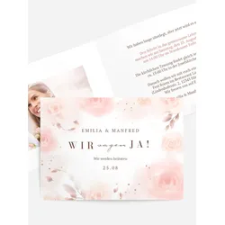 Hochzeitskarten Einladungen selbst gestalten mit Spruch und Fotos im Onlinedesigner bei Meine-Kartenmanufaktur.de