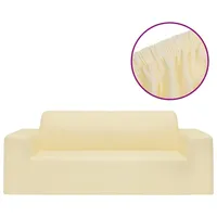 vidaXL Stretch Sofahusse 2-Sitzer Creme Polyester-Jersey
