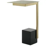 Kayoom Beistelltisch schwarz, Weiß, Gold, Metall, Glas, Stein, 30x56x30 cm, Wohnzimmer, Wohnzimmertische, Beistelltische, Beistelltische Metall