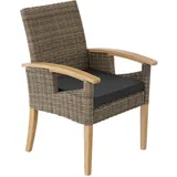 Tectake Rosarno Rattanstuhl  62,5 x 71,5 x 94 cm natur