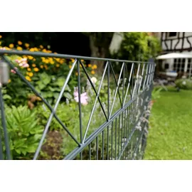 GAH Alberts Alberts Doppelstabmattenzaun Nexus, Höhe 160 cm, Länge 8 m, 2 m Matte, anthrazit, zum Einbetonieren - Dunkelgrau