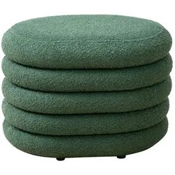 SVITA BLOSSOM S Hocker mit Stauraum Sitzhocker Ottomane Boucle-Polster Dunkelgrün