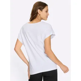 Lady Rundhals-Shirt Weiß/Eucalyptus 38