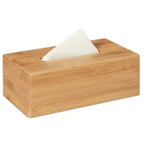 Relaxdays Kosmetiktücherbox Holz Braun