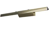 Licht-Erlebnisse LED Spiegelleuchte mit Schalter, Badezimmer Lampe Wand, Bilderlampe, Edelstahl, Bilderleuchte Messing, Wandleuchte Messing, verstellbar, B:40,7 cm, 460 lm, 3900 K, neutralweiß, LED Wandleuchte