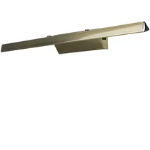 Licht-Erlebnisse LED Spiegelleuchte mit Schalter, Badezimmer Lampe Wand, Bilderlampe, Edelstahl, Bilderleuchte Messing, Wandleuchte Messing, verstellbar, B:40,7 cm, 460 lm, 3900 K, neutralweiß, LED Wandleuchte