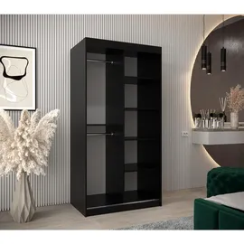 möbel kryspol Schwebetürenschrank BOLIWIA 100 x 200 x 62 cm Schwarz