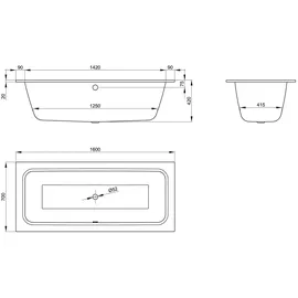 Bette BetteOne Einbau-Badewanne 160 x 70 cm (3310000PLUS)