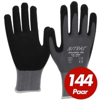 Nitras Nitril-Handschuhe 8800 Flexible Fit Allroundhandschuhe - VPE 144 Paar (Spar-Set) grau|schwarz 10