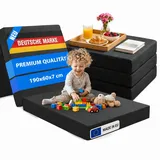 Home Oase Klappmatratze 190 x 60 x 7 cm mit Viscoschaum | Faltmatratze 3-Fach klappbar, waschbarer Bezug | Gästematratze für Camping, Reise & Kinder | mobiles Gästebett, schmal