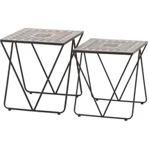 Siena Garden Como Beistelltisch matt schwarz/dunkelgrau 2 St.