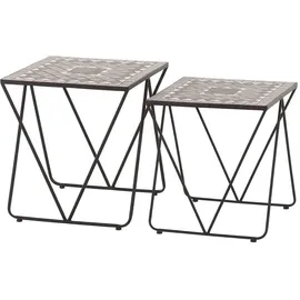 Siena Garden Como Beistelltisch matt schwarz/dunkelgrau 2 St.