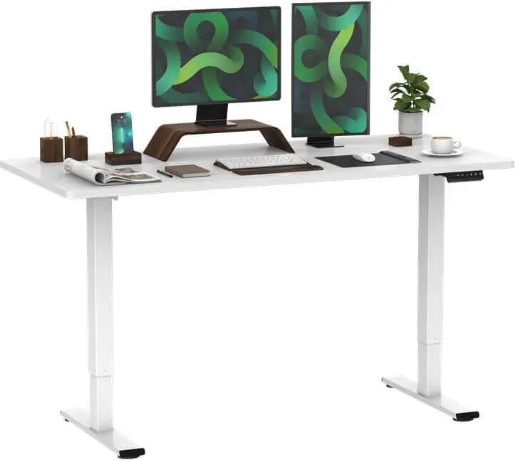 Loctek Elektrisch höhenverstellbarer Schreibtisch, Stehtisch, Schreibtisch mit Trennwand, 160×80cm