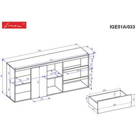Die Möbelfundgrube Sideboard 178,5 x 80 x 40 cm Weiß