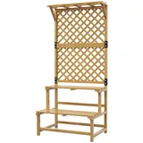 Outsunny Pflanzentreppe 75 x 50 x 166 cm Gelb