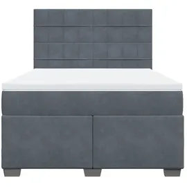 vidaXL Boxspringbett 140 x 200 cm Dunkelgrau
