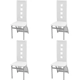 vidaXL Esszimmerstühle 4 Stk. Weiß Kunstleder