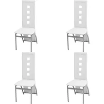 vidaXL Esszimmerstühle 4 Stk. Weiß Kunstleder