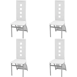 vidaXL Esszimmerstühle 4 Stk. Weiß Kunstleder