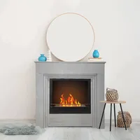 Dmora - Bioethanol-Kamin Dstephanesing, Ökologischer Kamin, Rauchfreies Feuer, Heizung mit Ethanol, Made in Italy, 96x35 h96 cm, Grau