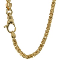 HOPLO Königskette Königskette 750 - 18 Karat Gold 2,5 mm 50 cm Halskette, Made in Germany goldfarben