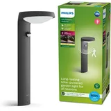 Philips Sockelleuchte Kunststoff, Metall 40,0 cm inkl. Bewegungsmelder anthrazit