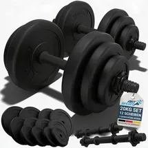 ArtSport Hantelset 20 kg Kurzhantelset schwarz