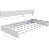 Crevyteg Wäscheständer Wandmontage, 100 cm Ausziehbarer Edelstahls Wäschetrockner Wand mit 6 Stangen, Klappbar Platzsparend Wäscheständer Handtuch-Trockenständer für Waschraum Balkon