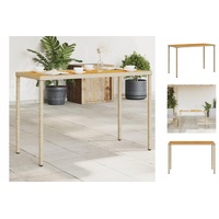 vidaXL Gartentisch Gartentisch mit Akazienholz-Platte 115x54x74 cm Polyrattan Esstisch beige