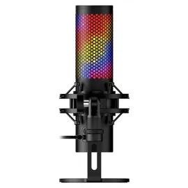 HyperX QuadCast 2 S USB-Mikrofon, RGB-Beleuchtung, 32-Bit/192 kHz Audio, vier Richtcharakteristiken, Tap-to-Mute-Sensor, Multifunktionsknopf, abnehmbare Dämpferhalterung, NGENUITY-kompatibel, Schwarz
