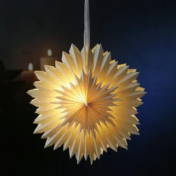 LED Papierstern EISBLUME Weihnachtsstern Faltstern beleuchtet 40cm