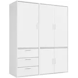 mokebo Kleiderschrank, Weiß, 1 Fächer, 150x187x58 cm, Schlafzimmer, Kleiderschränke, Drehtürenschränke