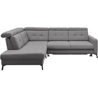 Musterring Ecksofa MUSTERRING "MR 4615", grau, B:272cm H:84cm T:214cm, 100% Polyester, Sofas, Ecksofa, mit Kopf- und Rückenverstellung, Metallfuß schwarz, Maße 272 x 214 cm
