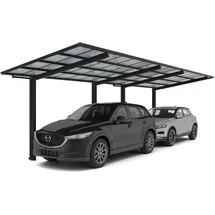 Ximax Carport Linea Typ 80 2,73 x 9,83 m schwarz inkl. Regenrinne, Pfostenanker